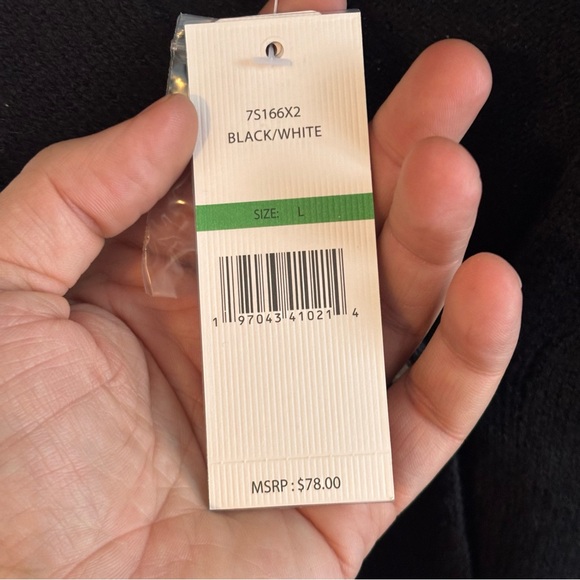 Nanette Lepore NWT Black White Heart Print Button Cardigan Women L Dark Romantic - Picture 5 of 10